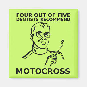 4 van de 5 Tandartsen Motocross Dirt Bike Magneet