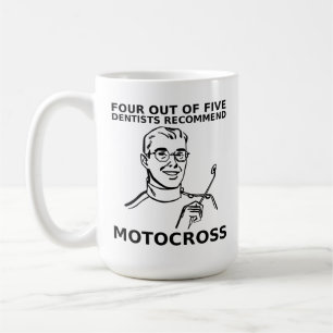 4 van de 5 Tandartsen Motocross Dirt Bike Mok