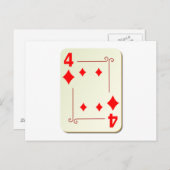 4 van de Diamonds-speelkaart Briefkaart (Voorkant / Achterkant)
