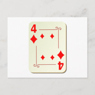 4 van de Diamonds-speelkaart Briefkaart