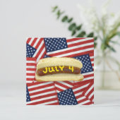 4 van juli Feest met Hot Dogs Kaart (Staand voorkant)