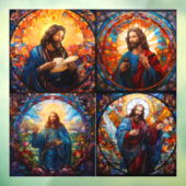 4 Verbluffende Afbeeldingen van Jesus Window Cling Raamsticker (Vel 3)