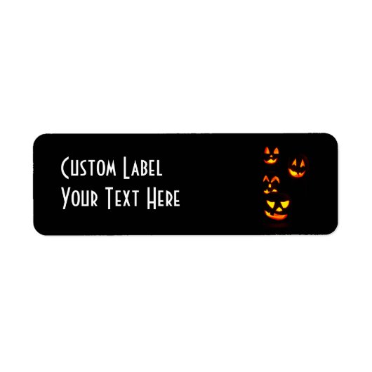 4 verlichte Jack-O-lantaarns - Sinaasappel Etiket (Voorkant)