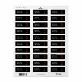 4 verlichte Jack-O-lantaarns - Sinaasappel Etiket (Full Sheet)