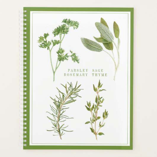 4 VERS HERBS 8.5x11 Planner / Groen (Voorkant)