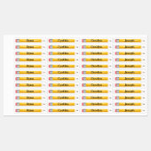 4 Verschillende namen Pencils Iron op labels (Vel)