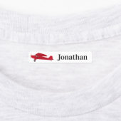 4 verschillende namen Vliegtuig strijkijzer op eti Labels (Aangebracht)