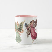 4 Verschillende Victoriaanse Engelen, Oude Kerstmi Mok (Midden)