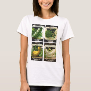 4 Verschillende Vintage Zaadpakket Label Kunstontw T-shirt