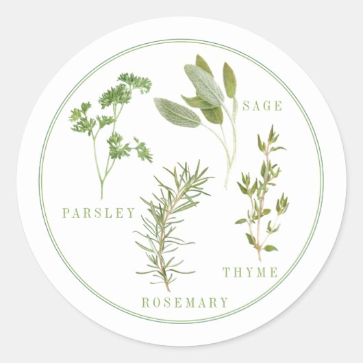 4 VERSE HERBS Stickers voor kleine ronde (Voorkant)