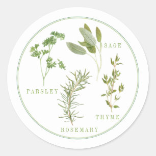 4 VERSE HERBS Stickers voor kleine ronde