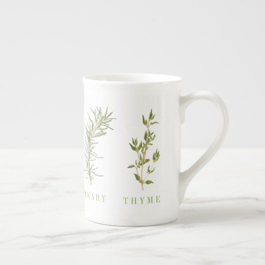 4 VERSE KRUIDEN Bone China Mok (Rechts)