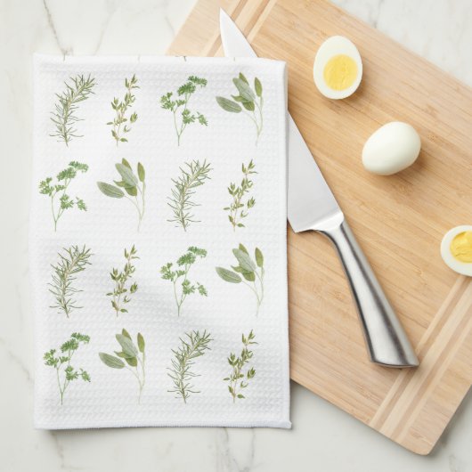 4 VERSE KRUIDEN Keukenhanddoek (all-over) (Quarter Fold)