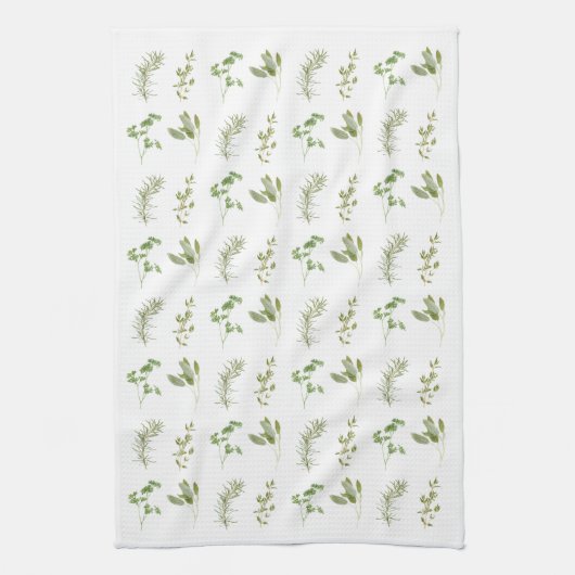 4 VERSE KRUIDEN Keukenhanddoek (all-over) (Verticaal)