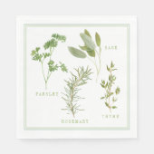 4 VERSE KRUIDEN Standaard Luncheon Papier Servette Servet (Voorkant)