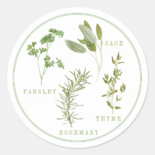 4 VERSSE KRUIDEN Grote Ronde Stickers
