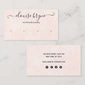 4 Vier-hoes roze linnen-Script-display Visitekaartje (Voorkant / Achterkant)