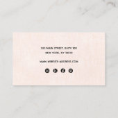 4 Vier-hoes roze linnen-Script-display Visitekaartje (Achterkant)