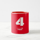 4-Vier NAVO Fonetisch Nummer en Morse Code Tweekleurige Koffiemok (Center)