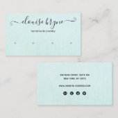 4 vier "vier"-luidsprekers voor Aqua Blue Linen Sc Visitekaartje (Voorkant / Achterkant)