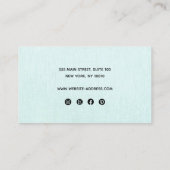 4 vier "vier"-luidsprekers voor Aqua Blue Linen Sc Visitekaartje (Achterkant)