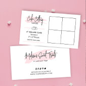 4"Vierkante Cake Snijgids 2x2 partij porties Informatiekaartje