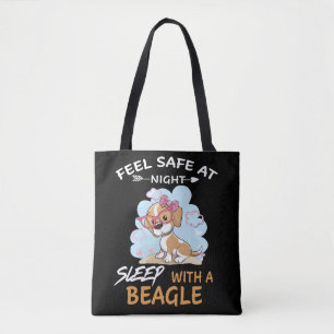 4 Voel je 's nachts veilig in slaap met een beagel Tote Bag