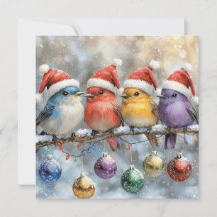 4 vogels Wenskaart Kaart