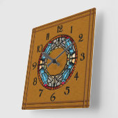 4 vogelsteenmozaïek vierkante klok (Hoek)