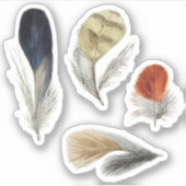 4 Vogelveren Sticker (Voorkant)