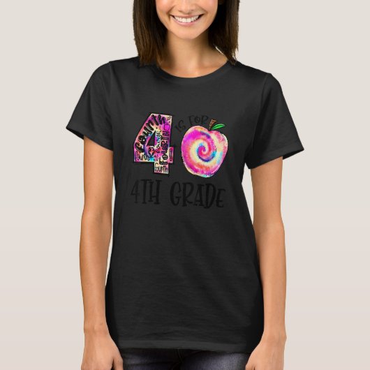 4 = voor de 4e graad van de kleurstof-leerling t-shirt (Voorkant)