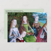 4 Vrouw Zagen in een tuin (detail; M 070) Briefkaart (Voorkant / Achterkant)