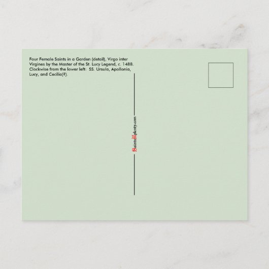 4 Vrouw Zagen in een tuin (detail; M 070) Briefkaart (Achterkant)