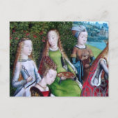 4 Vrouw Zagen in een tuin (detail; M 070) Briefkaart (Voorkant)