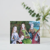 4 Vrouw Zagen in een tuin (detail; M 070) Briefkaart (Staand voorkant)