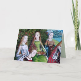 4 Vrouw Zagen in een tuin (detail; M 070) Kaart