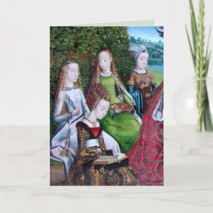 4 vrouwelijke heiligen in een tuin (detail; M 070) Kaart