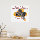 4 Weimaraners delen een Poster voor bier (Keuken)