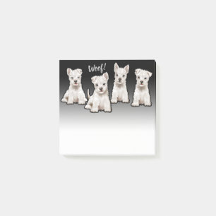 4 Westy pups aangepaste zwarte fade Post-it notiti Post-it® Notes