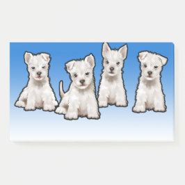 4 Westy pups breed blauw vervagen Post-it notitieb Post-it® Notes
