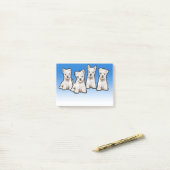 4 Westy pups breed blauw vervagen Post-it notitieb Post-it® Notes (Op bureau)