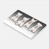 4 Westy pups breed zwart vervagen Post-it notitieb Post-it® Notes (Schuin)