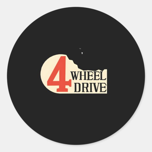 4 Wheel- en grondwielaandrijving Ronde Sticker (Voorkant)