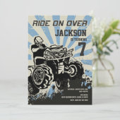 4 Wheeler Birthday Invitation / Motocross / Sport Kaart (Staand voorkant)