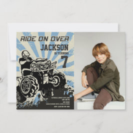 4 Wheeler Birthday Photo Invitation / Quad Bike Kaart