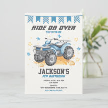 4 Wheeler verjaardagsuitnodiging / Quad Bike / ATV
