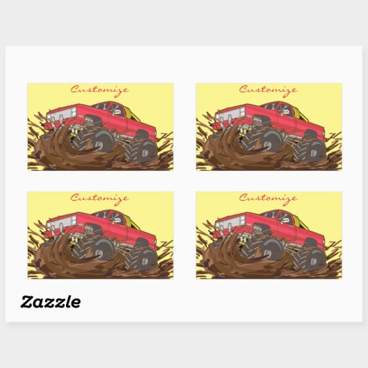 4-wielmodder Thunder_Cove Rechthoekige Sticker (Vel)