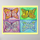 4 Wings Butterfly Wings Inspirerend Art Posters (Voorkant)