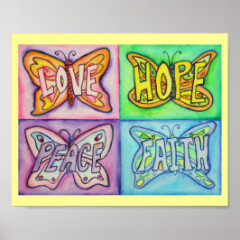 4 Wings Butterfly Wings Inspirerend Art Posters
