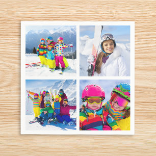 4 Wintervakantie Foto Raster Collage Servet